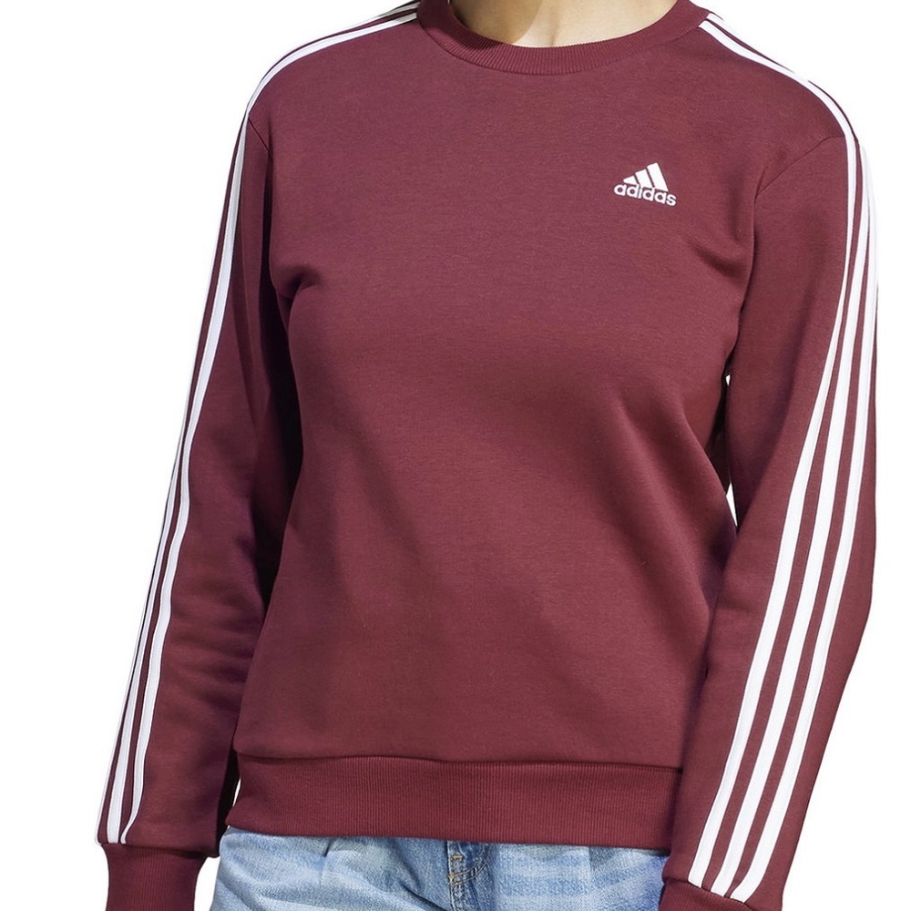 Women's 3-Stripe Cotton Fleece Crewneck Sweatshirt